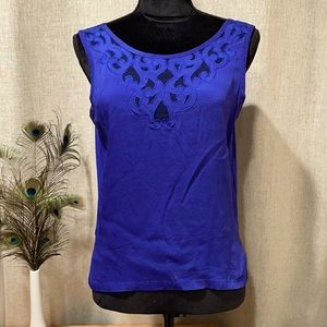 NATORI  tank top royal blue blouse size medium